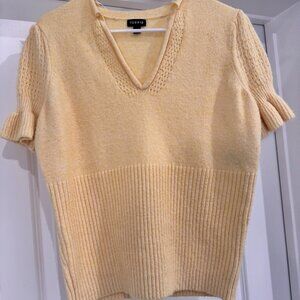 Torrid Cashmere V-Neck Ruffle Sleeve Sweater in Sundress Yellow - Size 0XL
